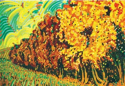 bosco di castagni in autunno